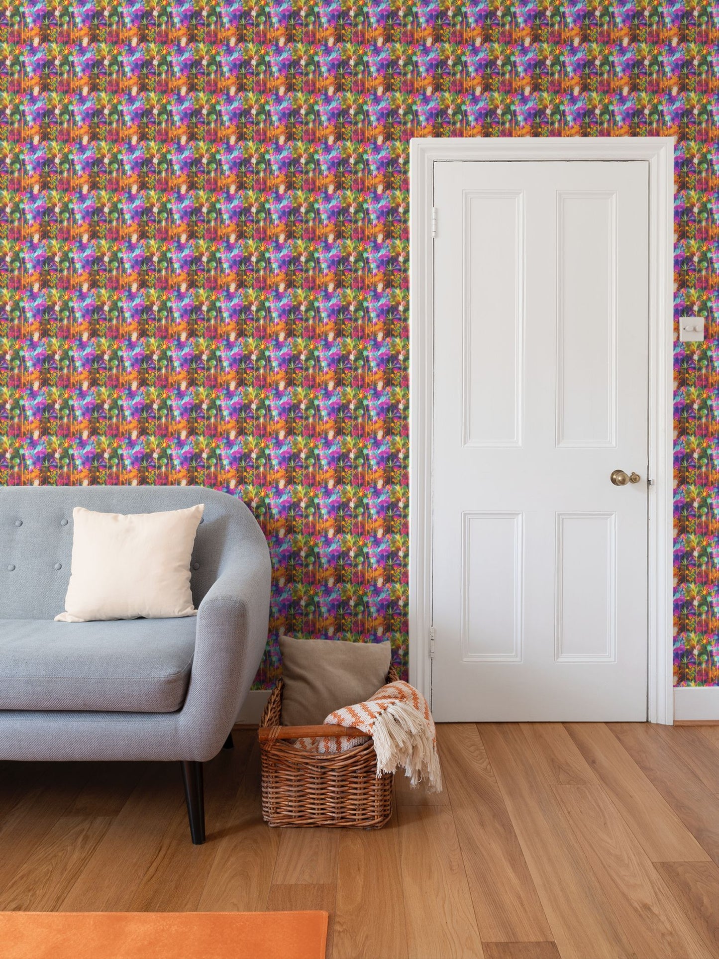Glow Stems Repeat Pattern Wallpaper