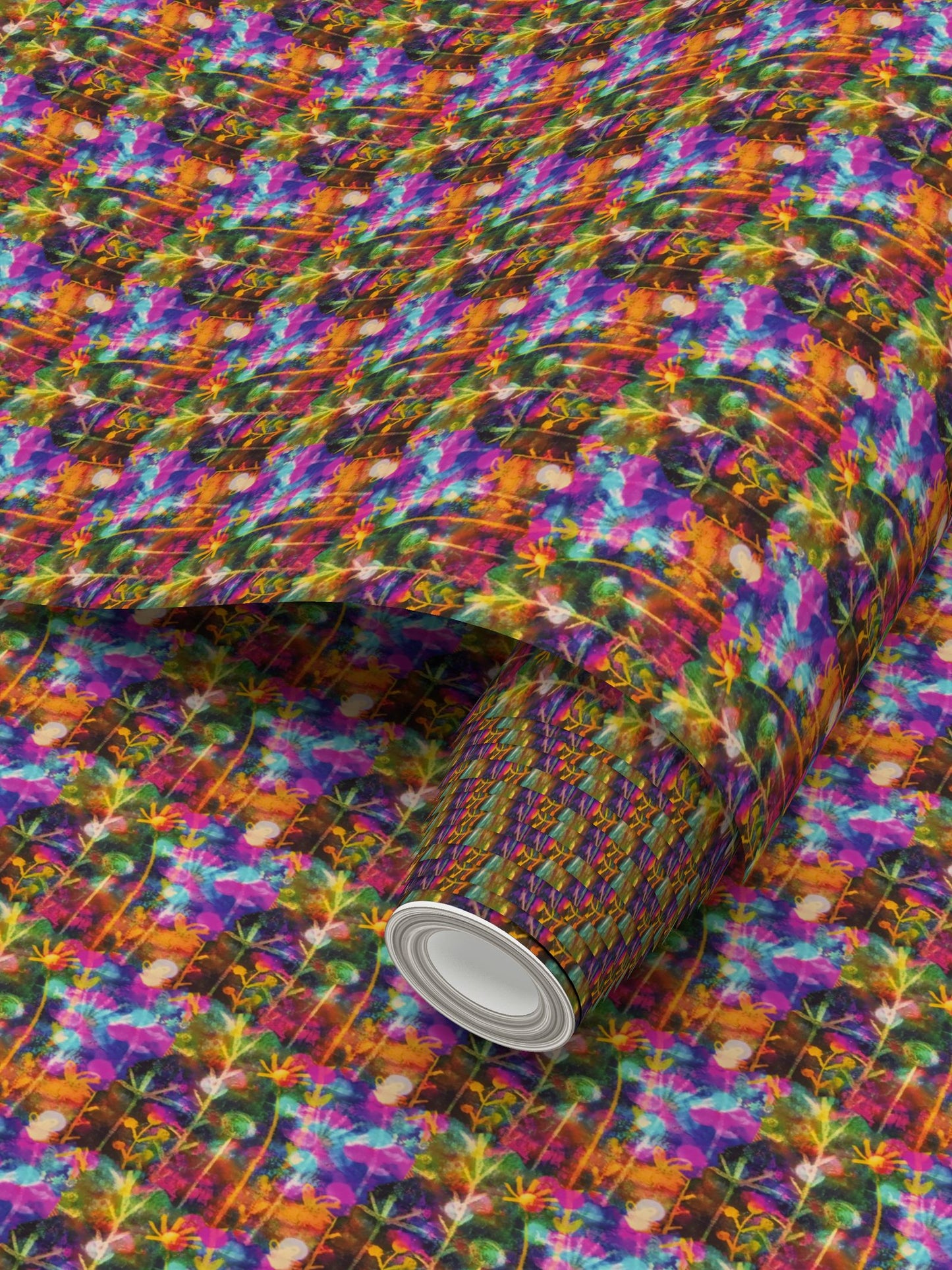 Glow Stems Repeat Pattern Wallpaper