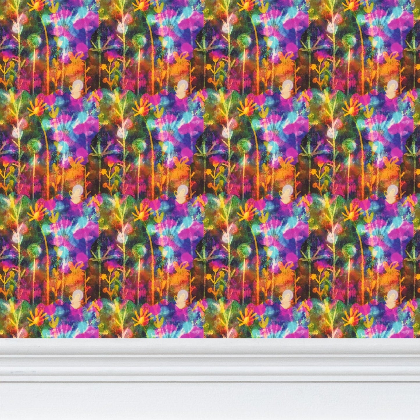 Glow Stems Repeat Pattern Wallpaper