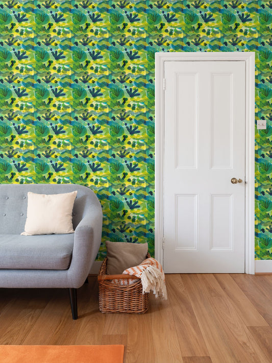 Pond Life Repeat Pattern Wallpaper