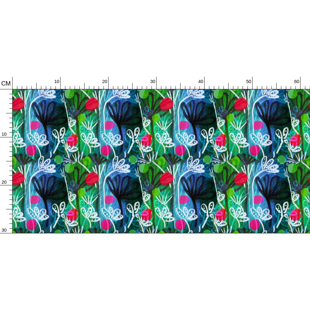 River Flowers Repeat Pattern Wallpaper