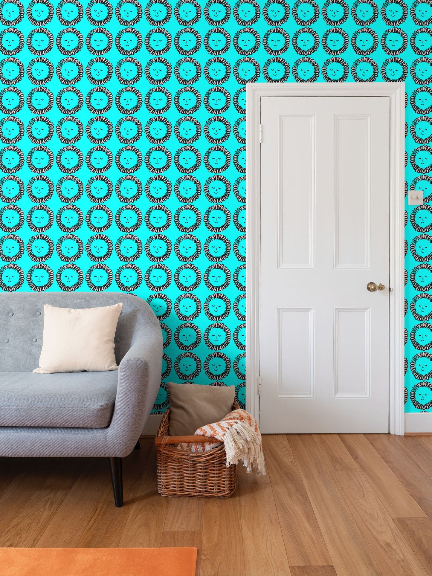 Daisy print Repeat Pattern Wallpaper