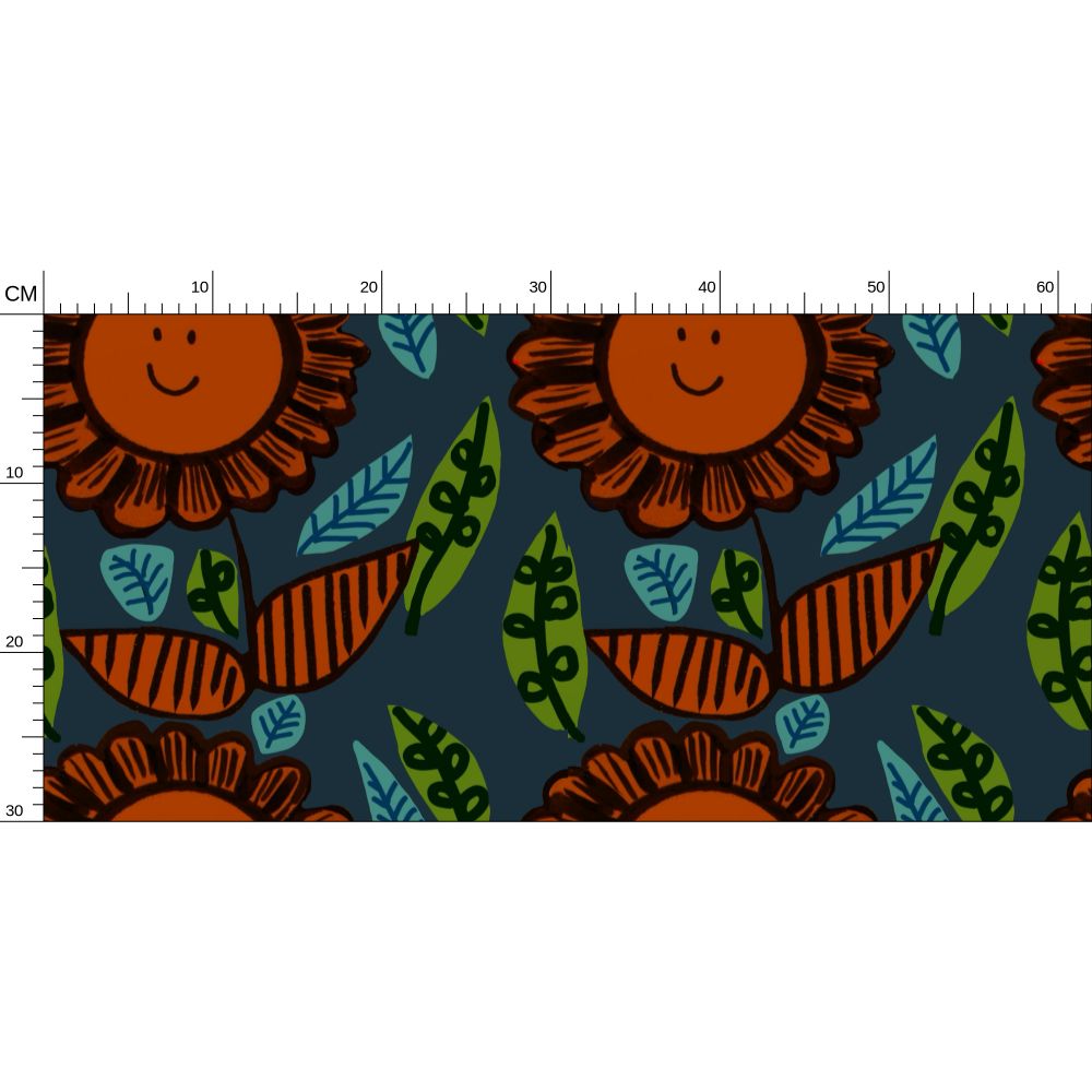 Happy Flower Repeat Pattern Wallpaper