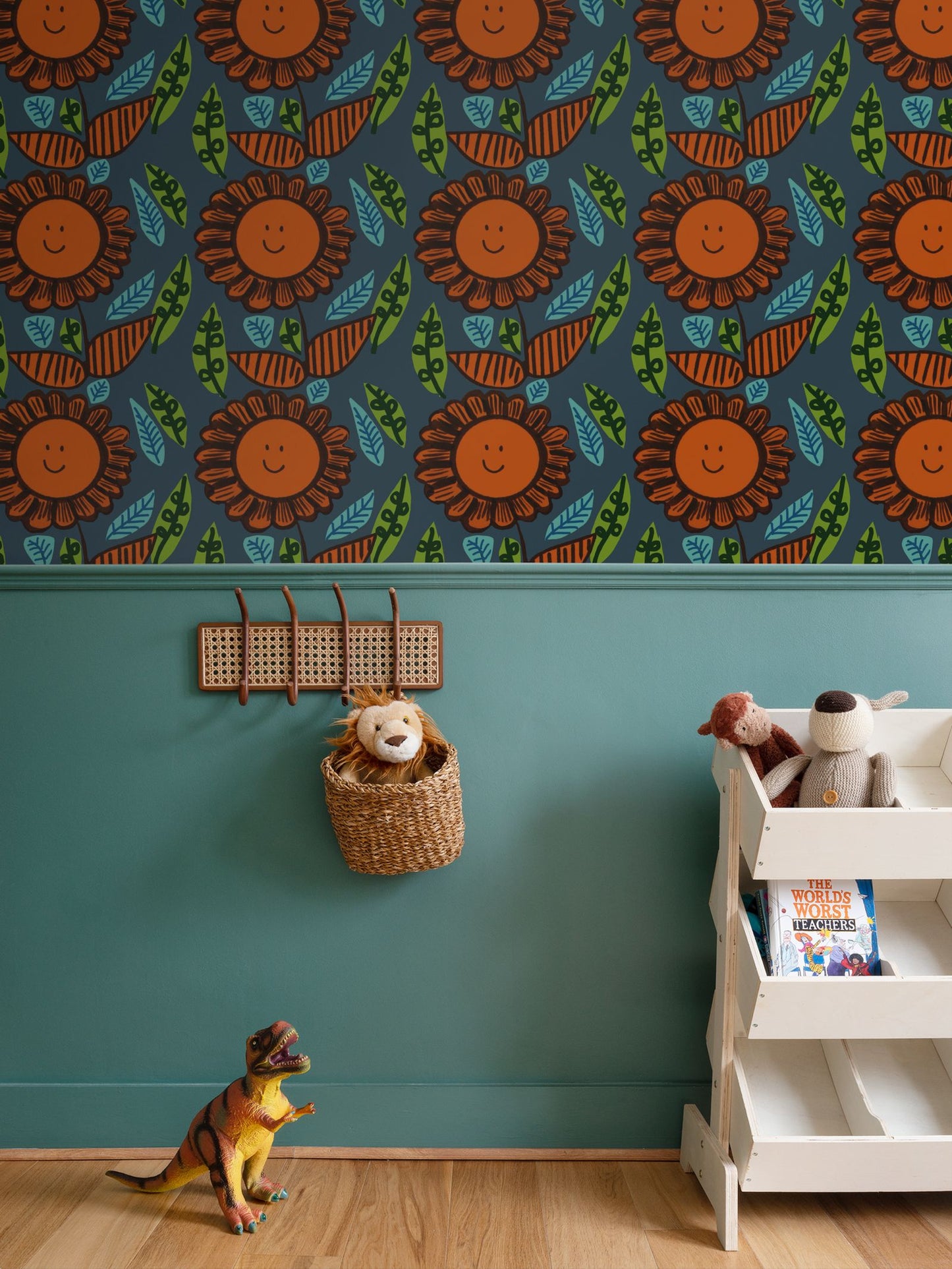 Happy Flower Repeat Pattern Wallpaper