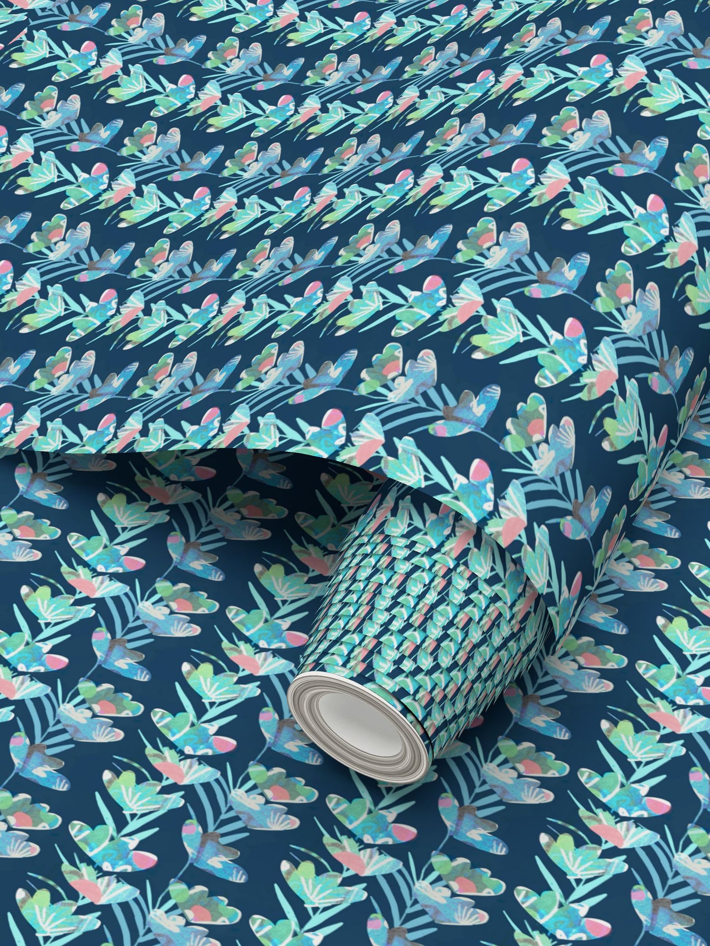 River Flowers Repeat Pattern Wallpaper