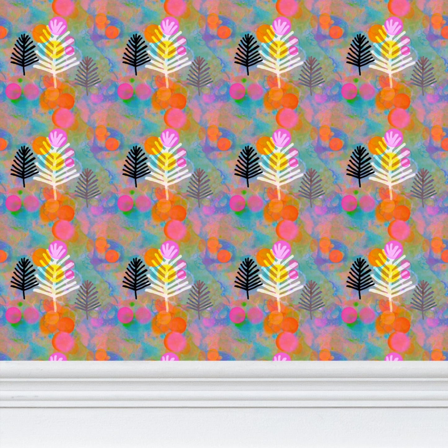 Bubble Trees Repeat Pattern Wallpaper