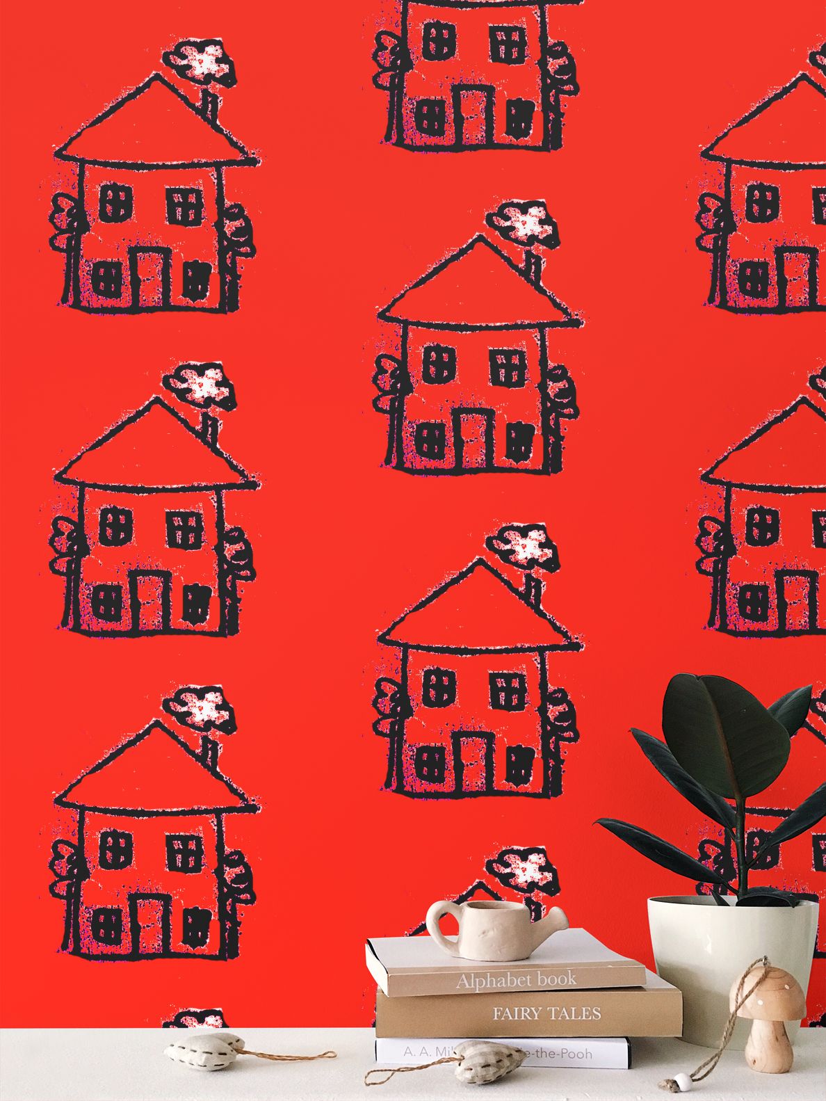 My Little House Repeat Pattern Wallpaper