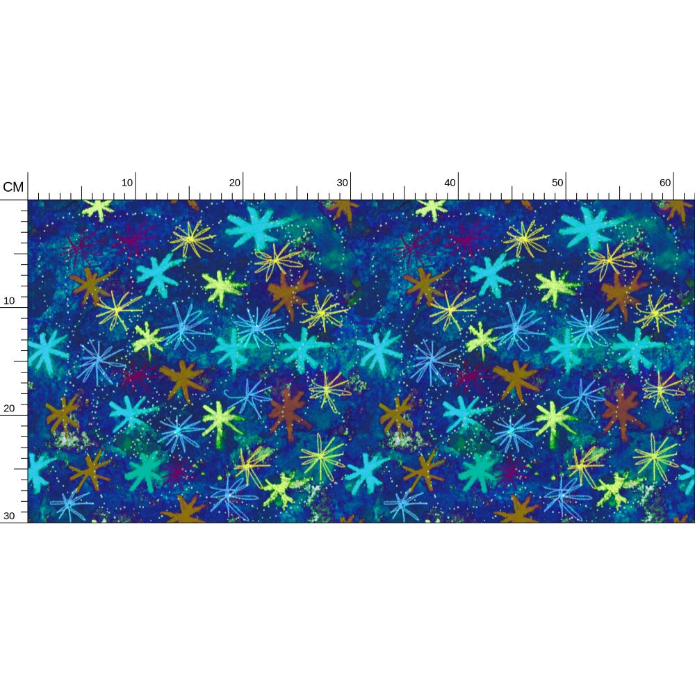 Blue Starry Repeat Pattern Wallpaper