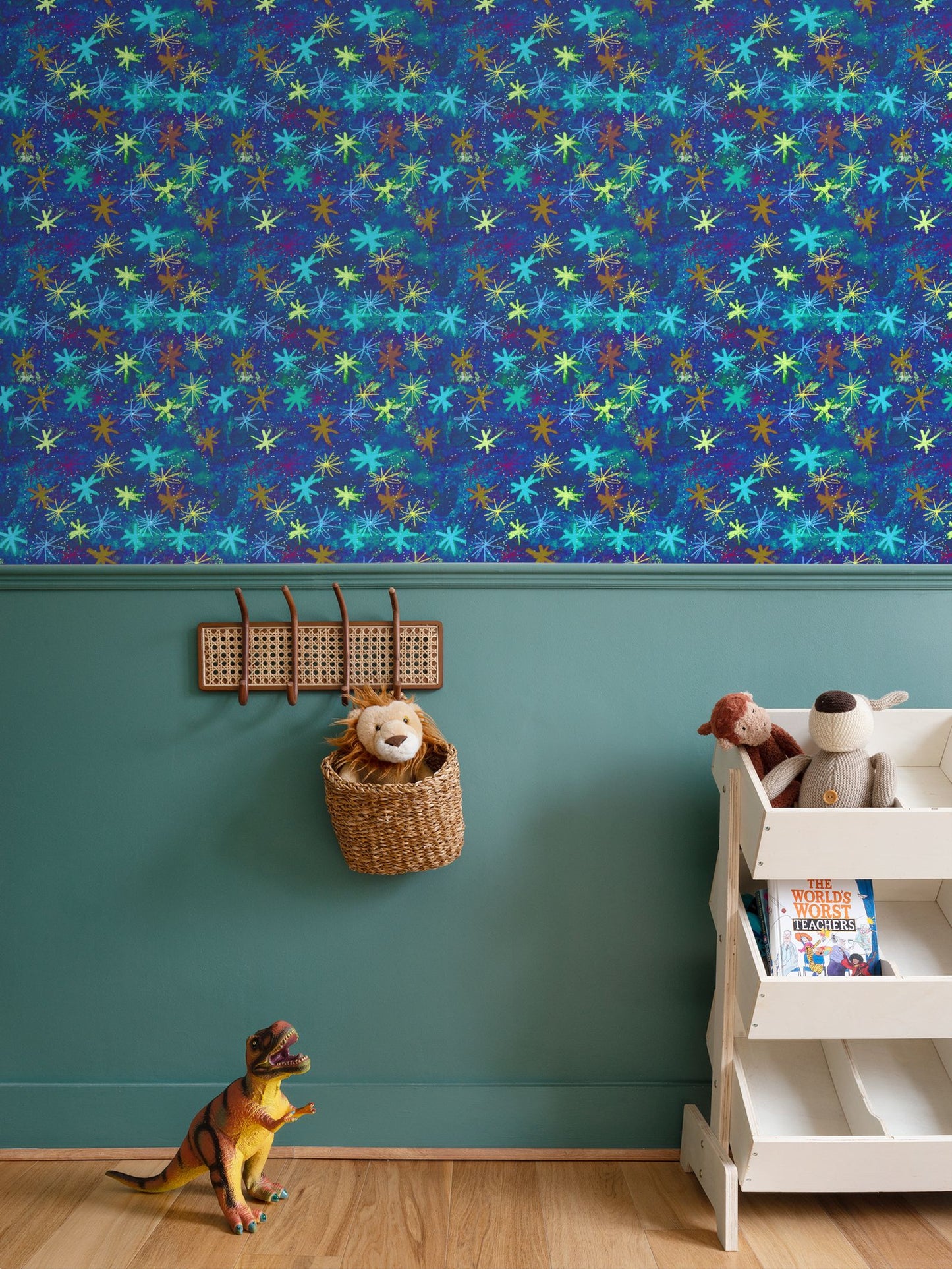 Blue Starry Repeat Pattern Wallpaper