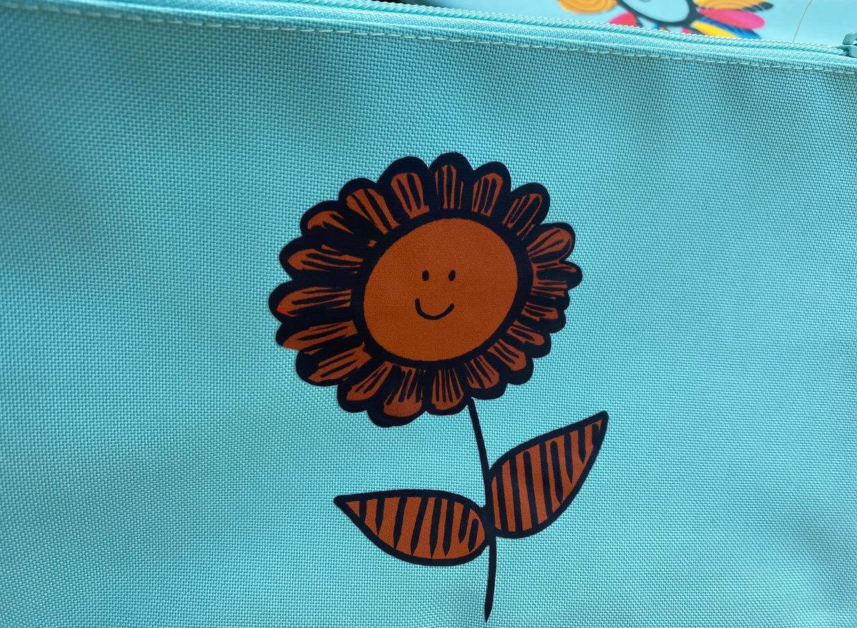 Pale Turquoise Recycled Polyester Zip Pouch