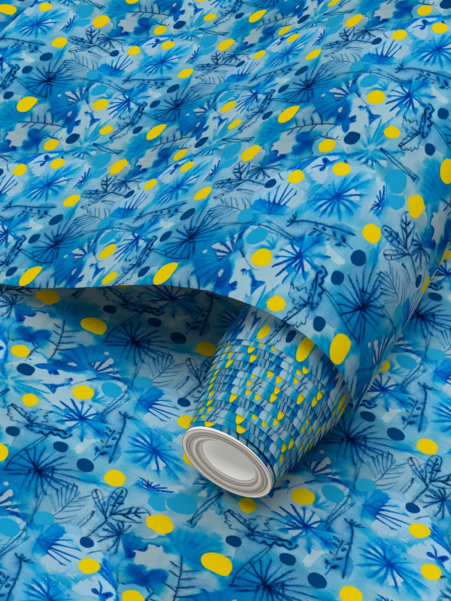 Watercolour spring Repeat Pattern Wallpaper