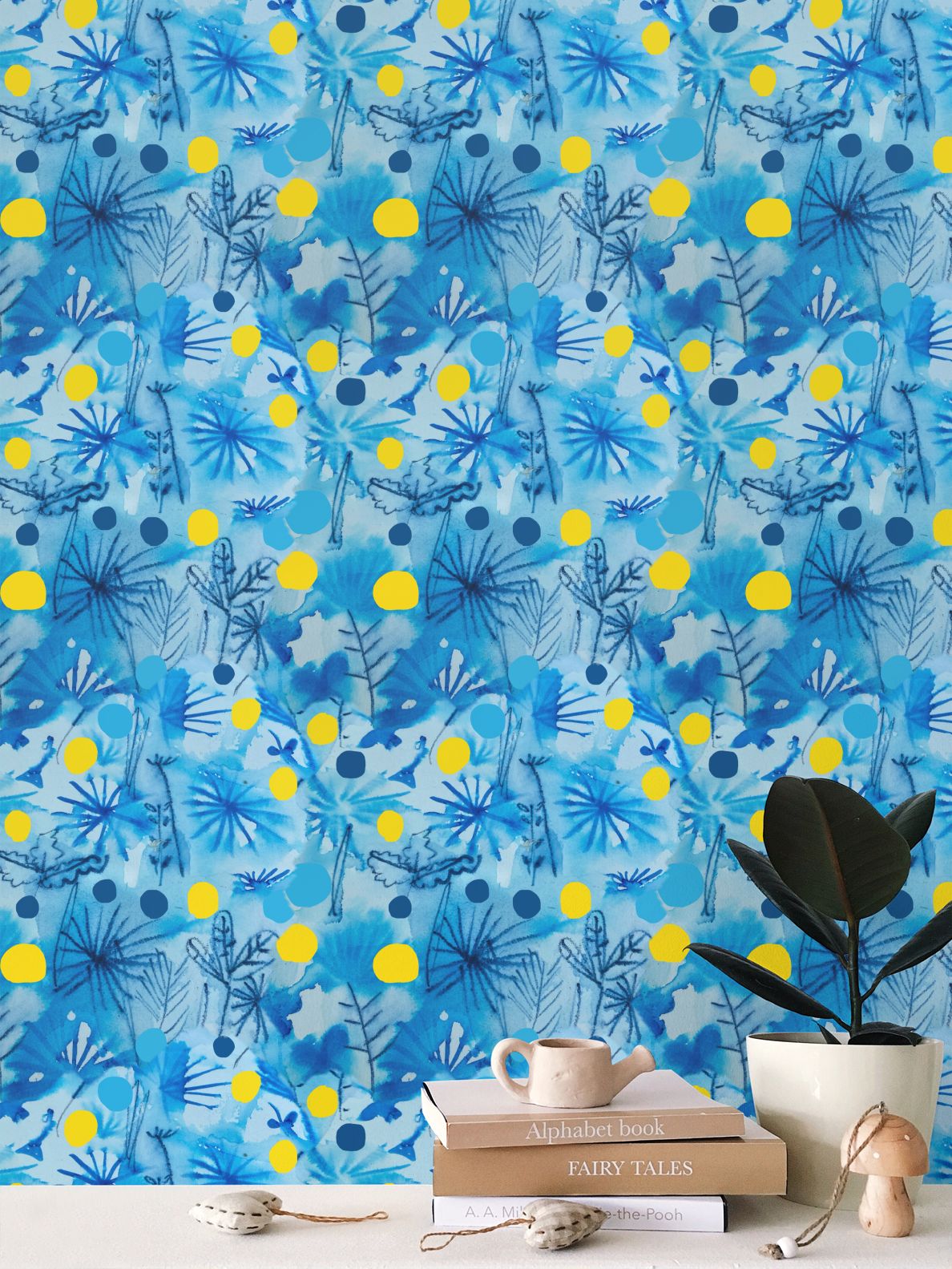 Watercolour spring Repeat Pattern Wallpaper