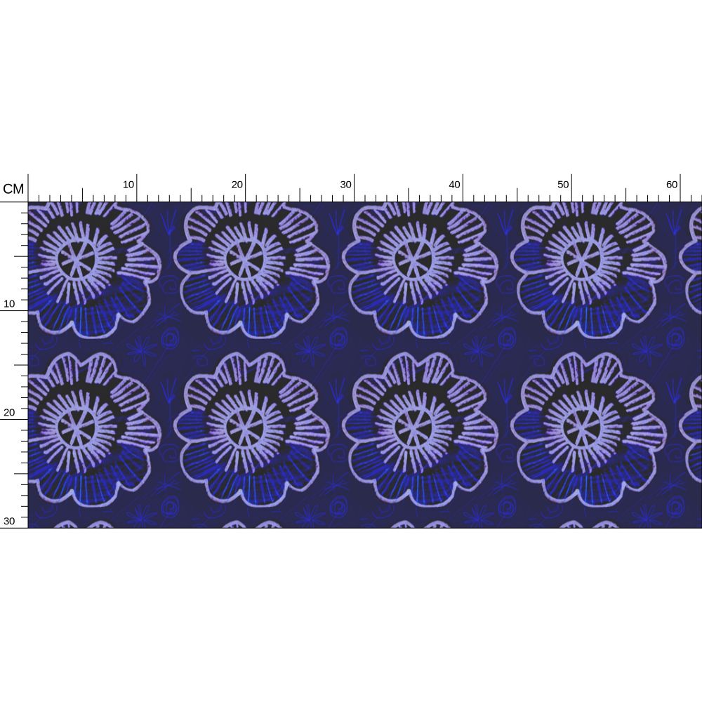 Chalk flowers Repeat Pattern Wallpaper