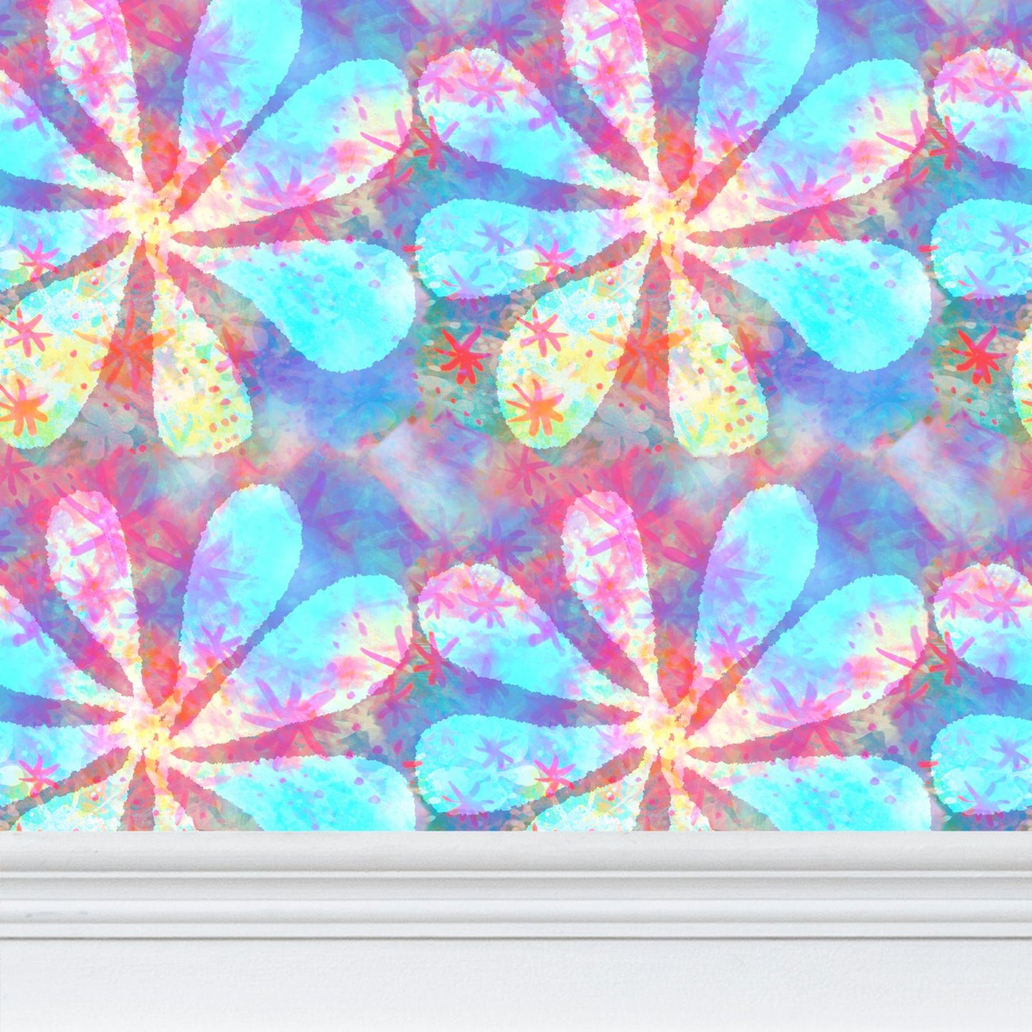 Starry Flowers Repeat Pattern Wallpaper