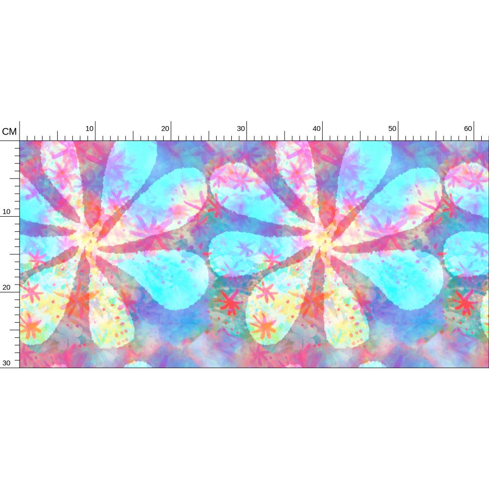 Starry Flowers Repeat Pattern Wallpaper