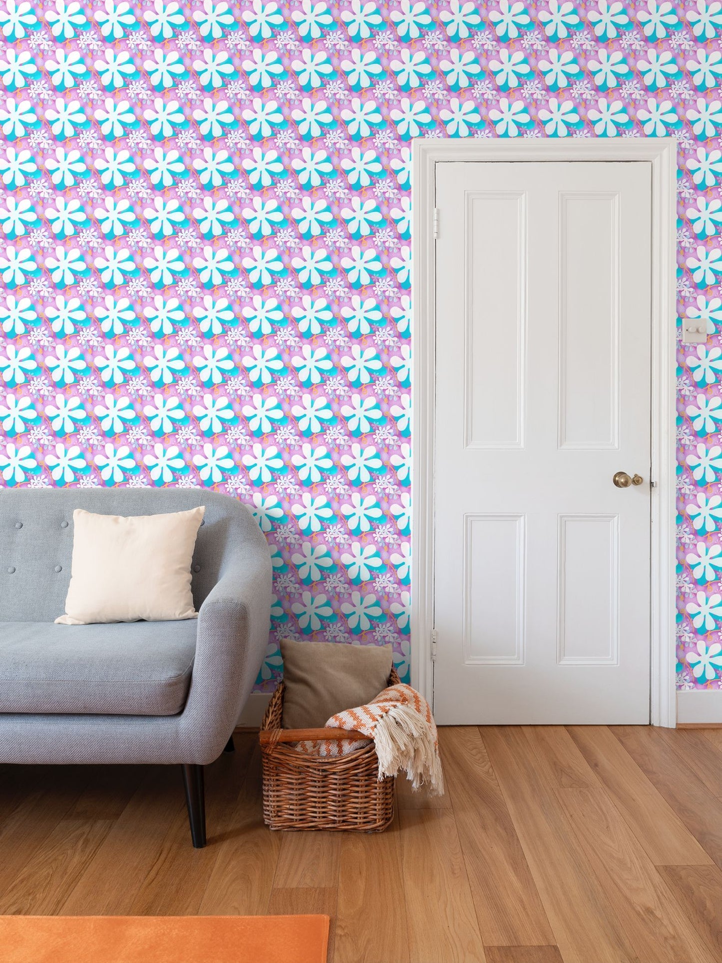 Lilac flowers Repeat Pattern Wallpaper