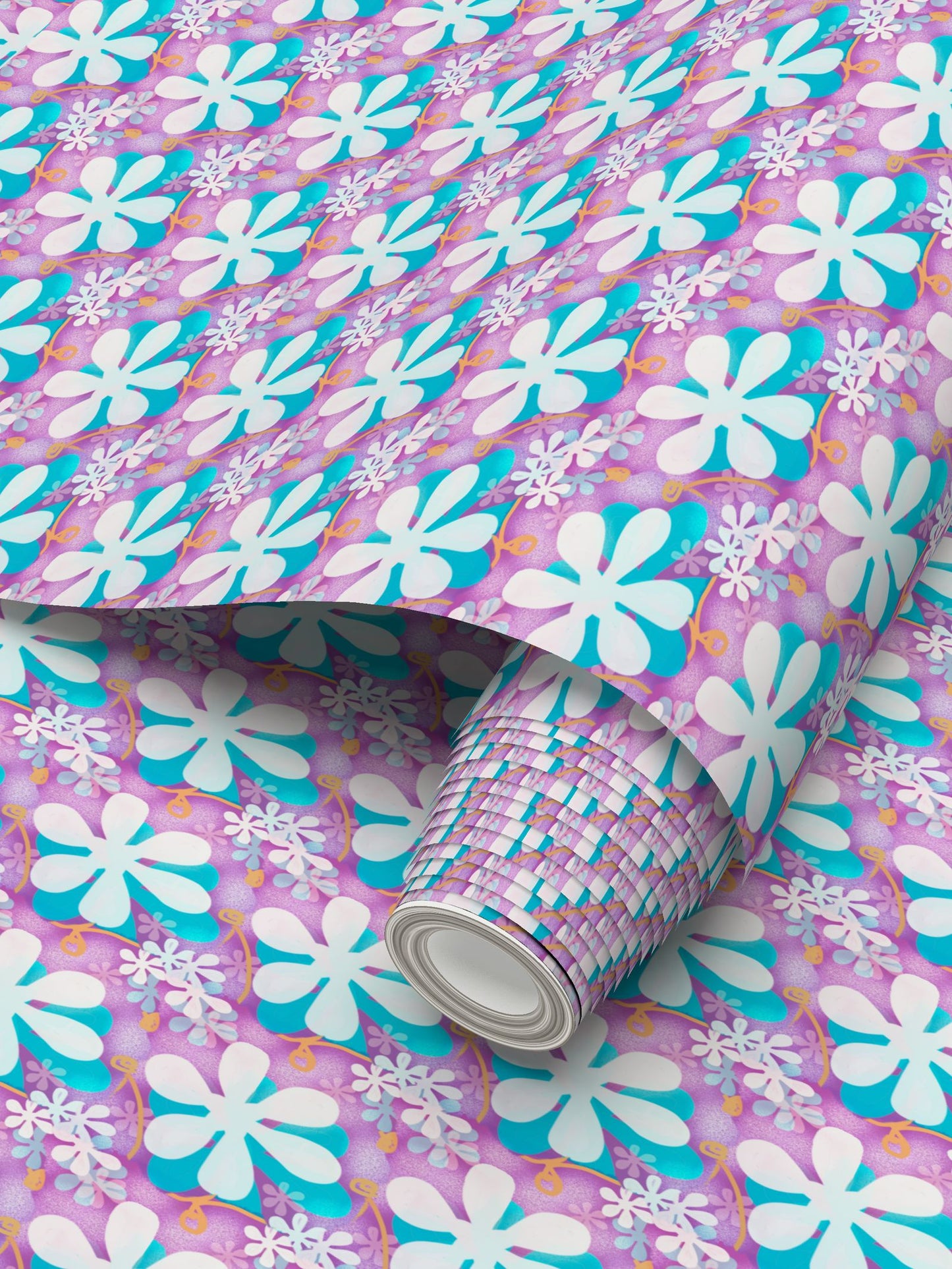 Lilac flowers Repeat Pattern Wallpaper