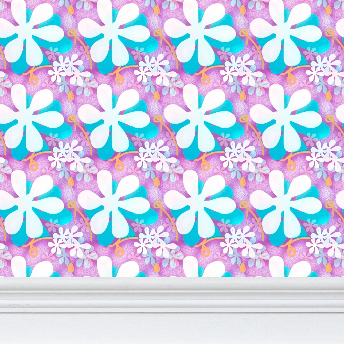 Lilac flowers Repeat Pattern Wallpaper