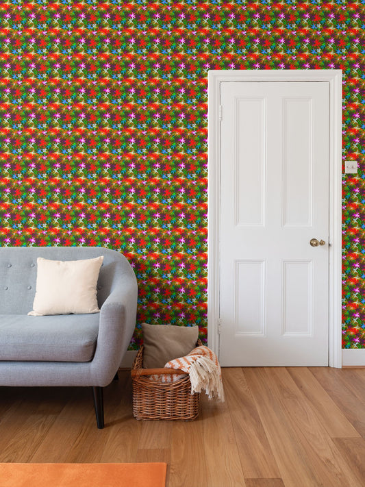Vintage Starry Repeat Pattern Wallpaper