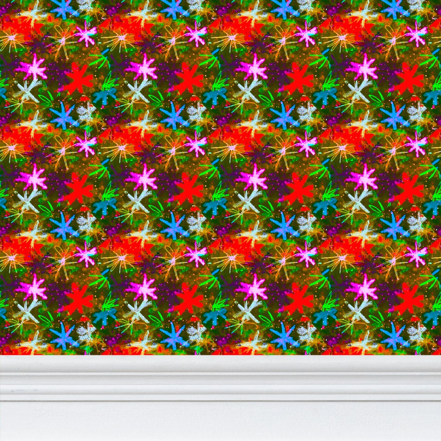Vintage Starry Repeat Pattern Wallpaper