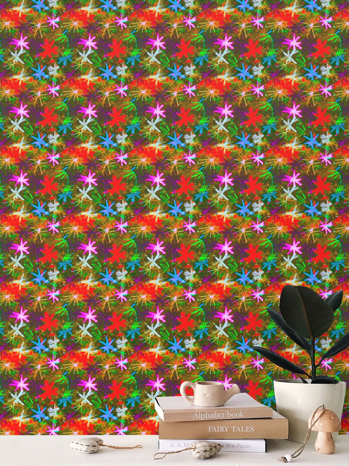 Vintage Starry Repeat Pattern Wallpaper