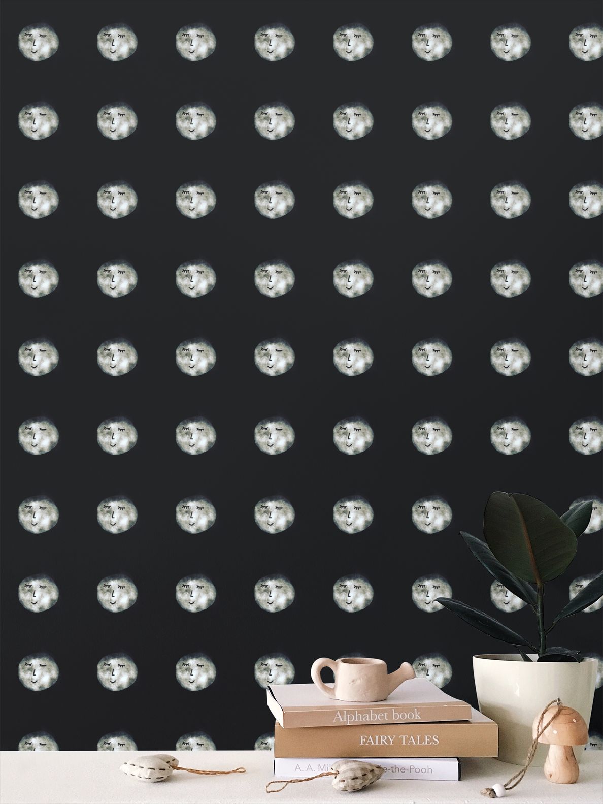 Calm moon Repeat Pattern Wallpaper