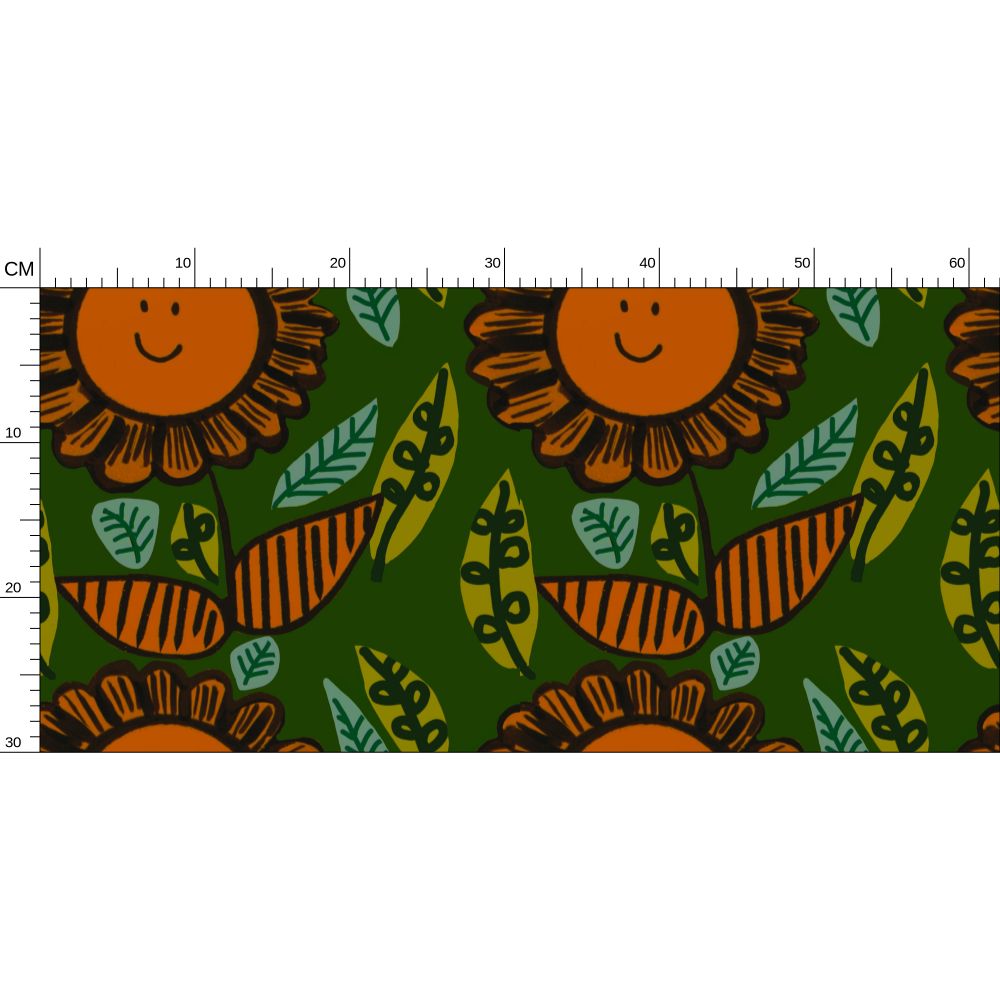 Happy Flower Repeat Pattern Wallpaper