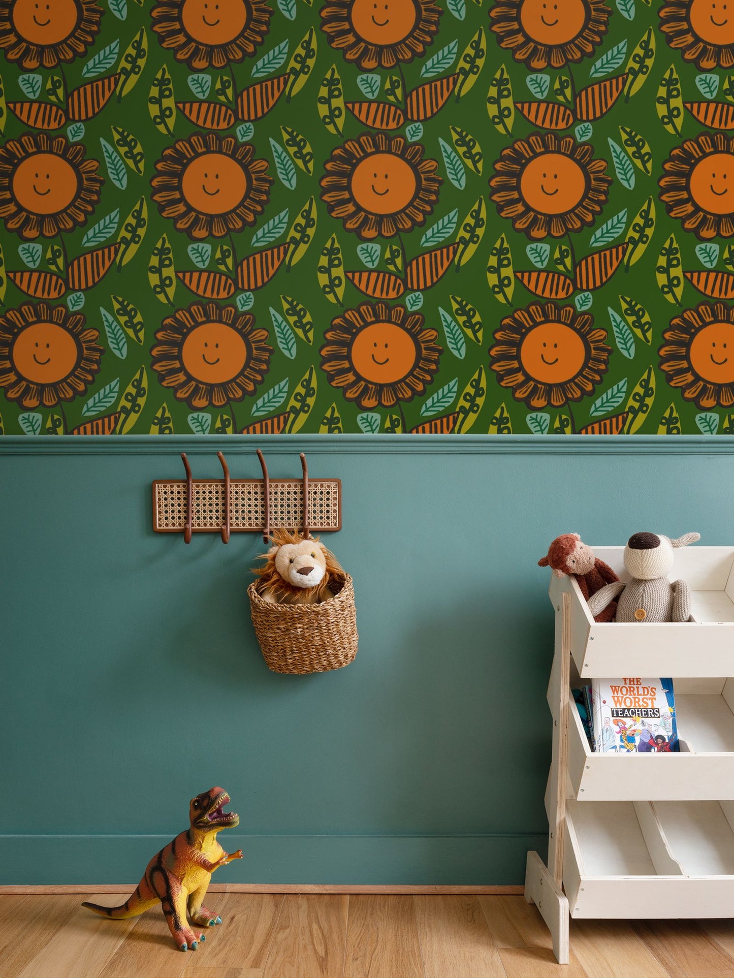 Happy Flower Repeat Pattern Wallpaper