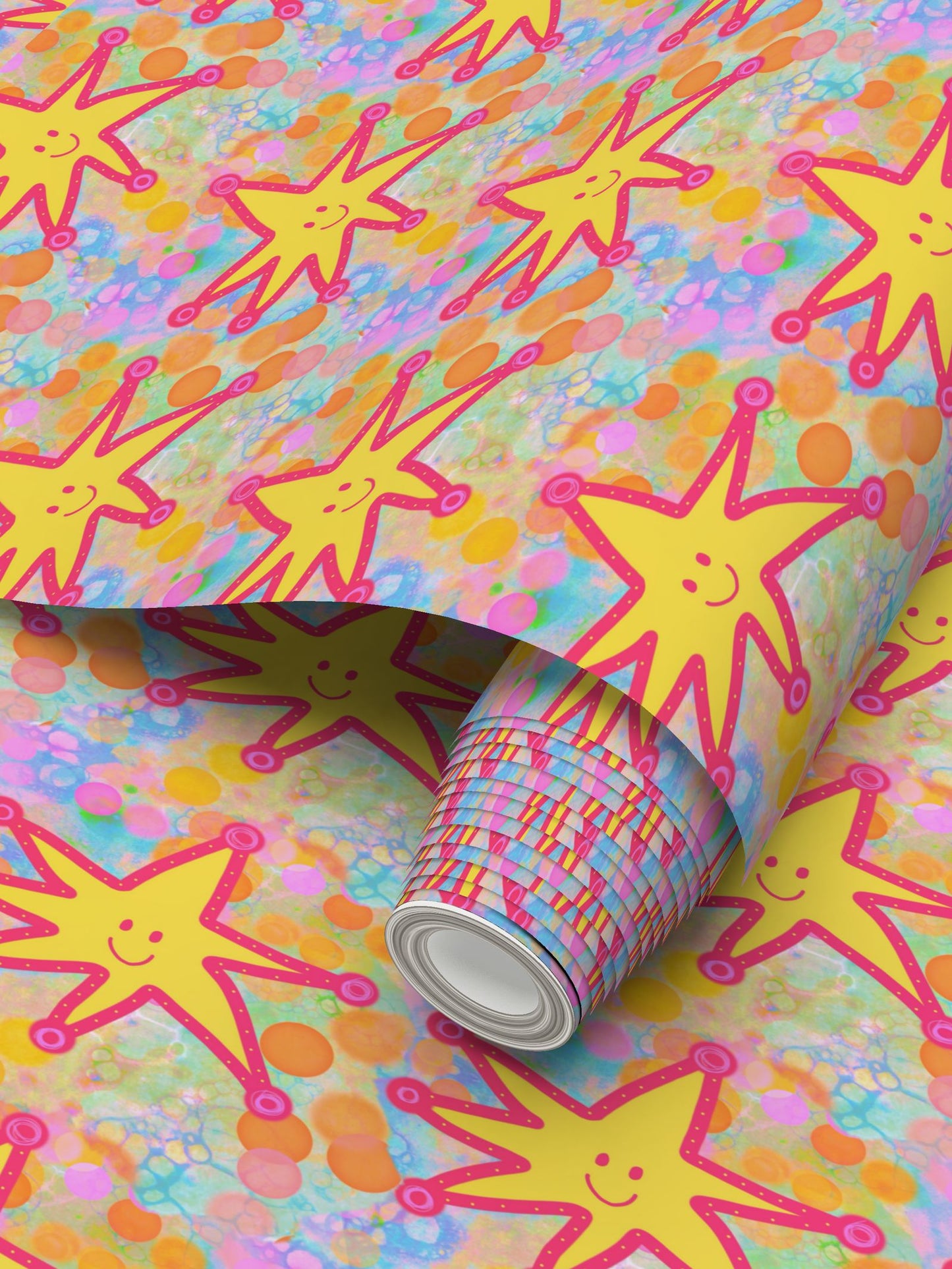 Bubble Star Repeat Pattern Wallpaper
