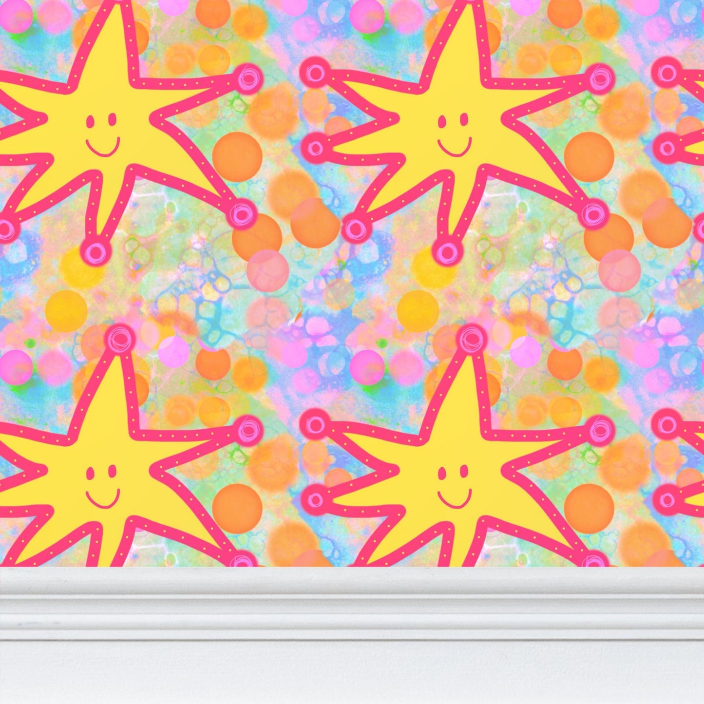 Bubble Star Repeat Pattern Wallpaper