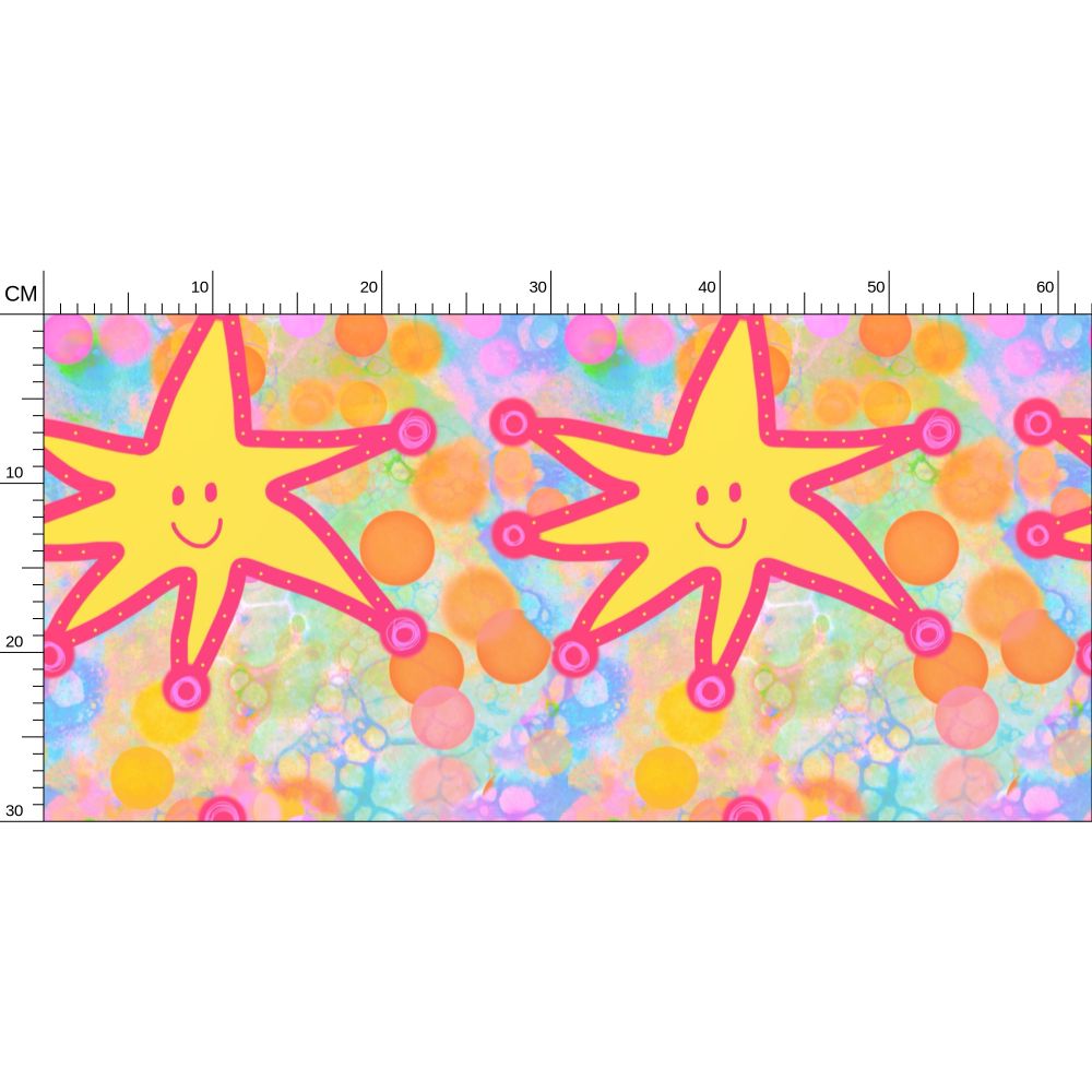 Bubble Star Repeat Pattern Wallpaper