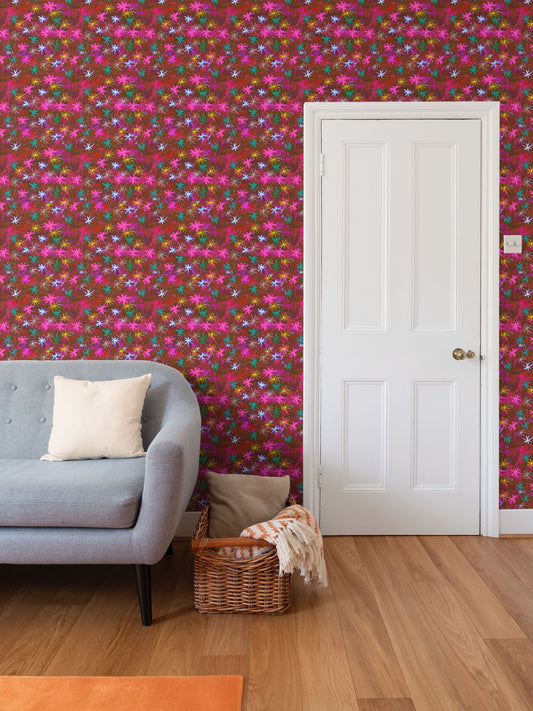 Starry pink Repeat Pattern Wallpaper