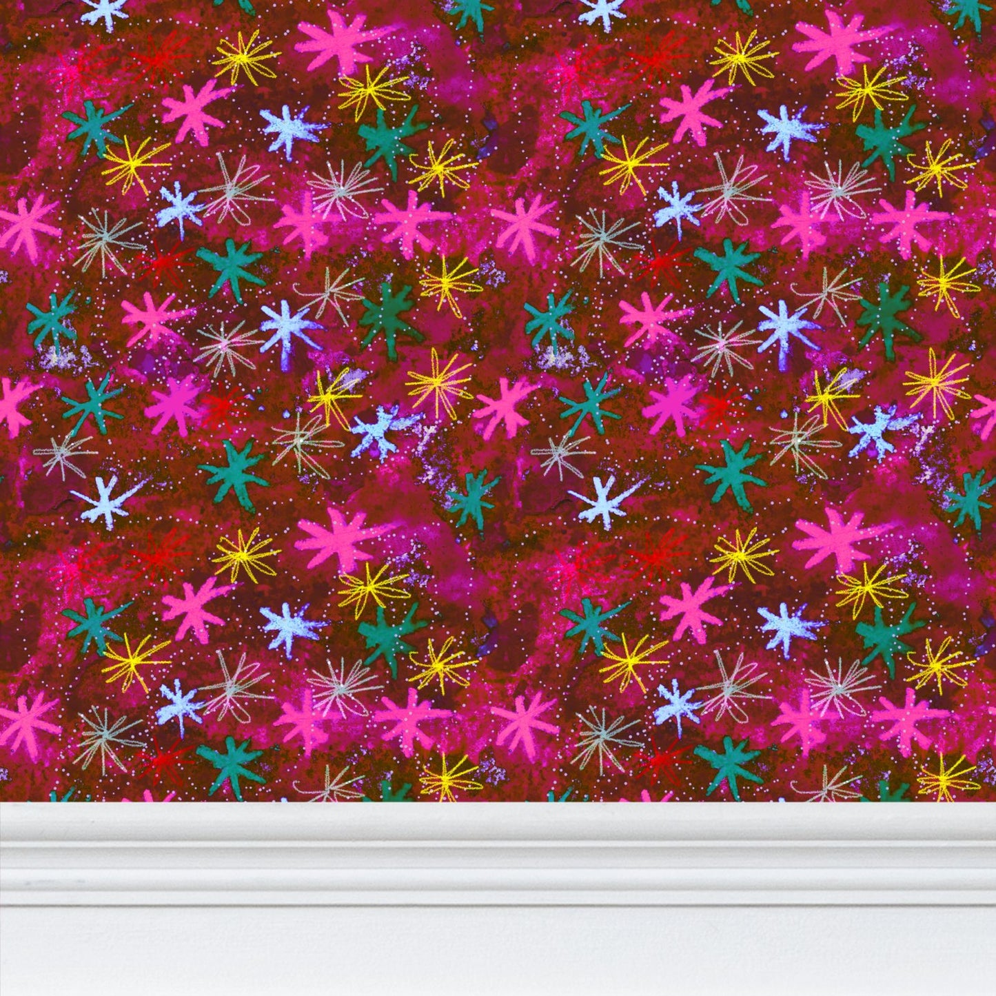 Starry pink Repeat Pattern Wallpaper