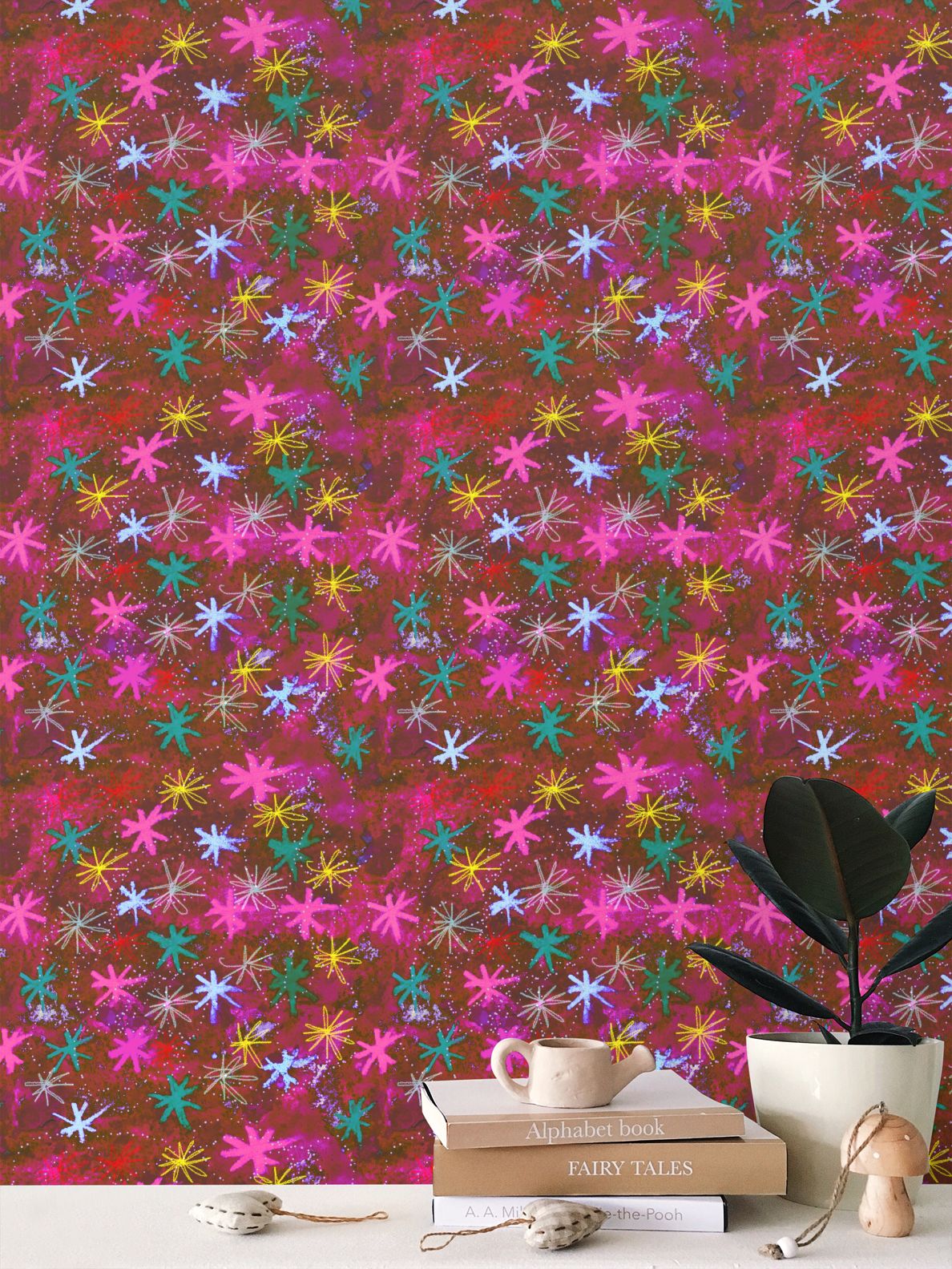 Starry pink Repeat Pattern Wallpaper