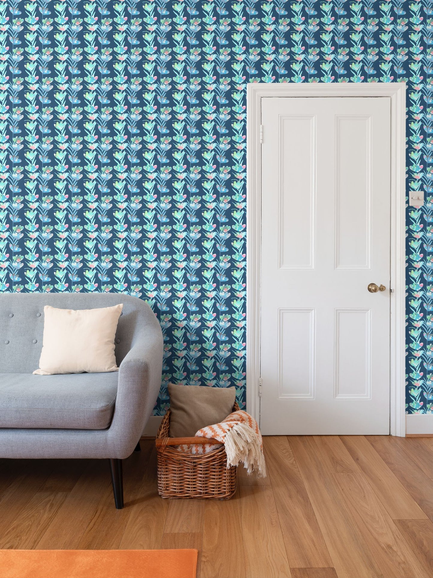 Paper Cut flowers Repeat Pattern Wallpaper