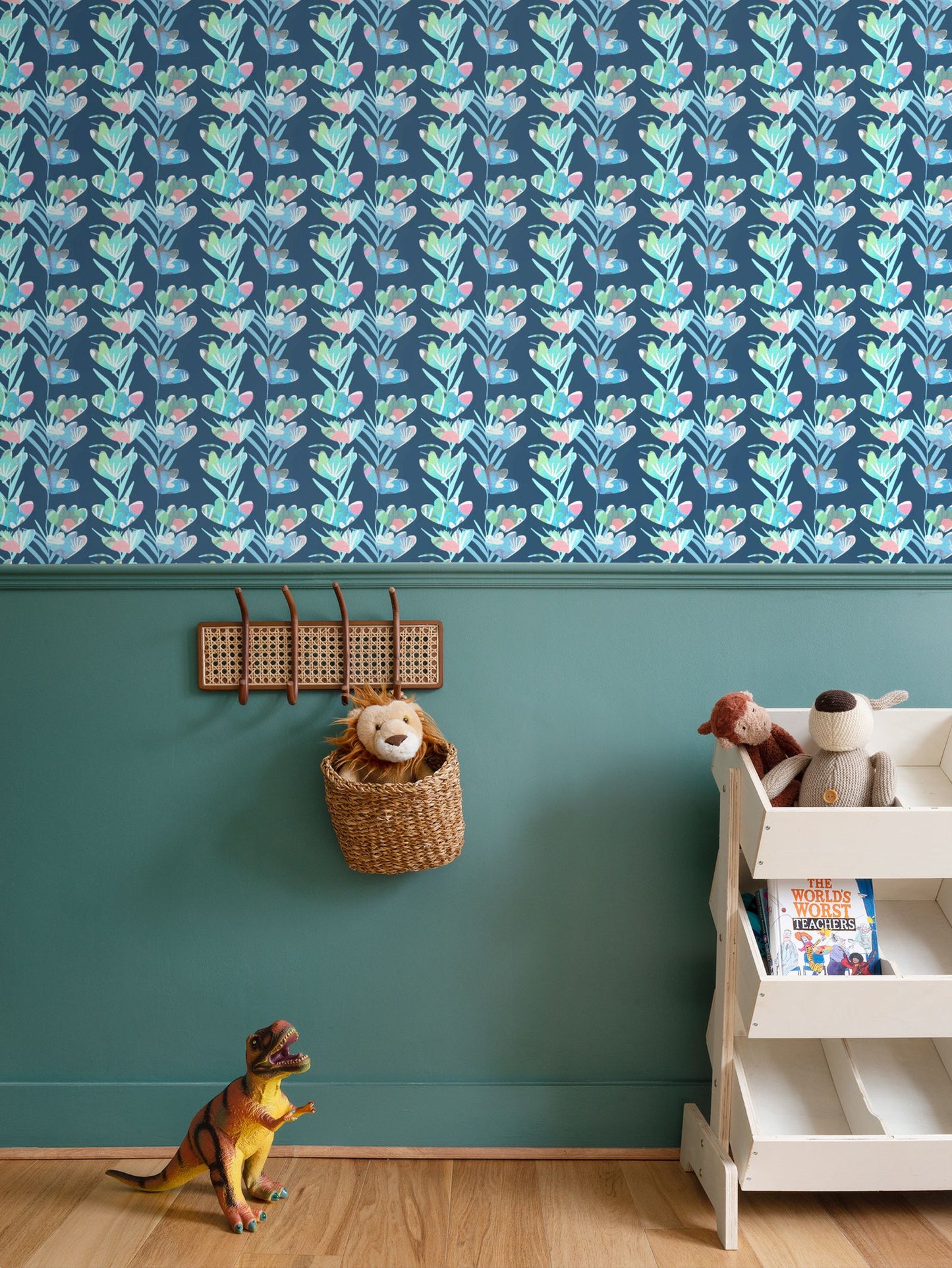 Paper Cut flowers Repeat Pattern Wallpaper