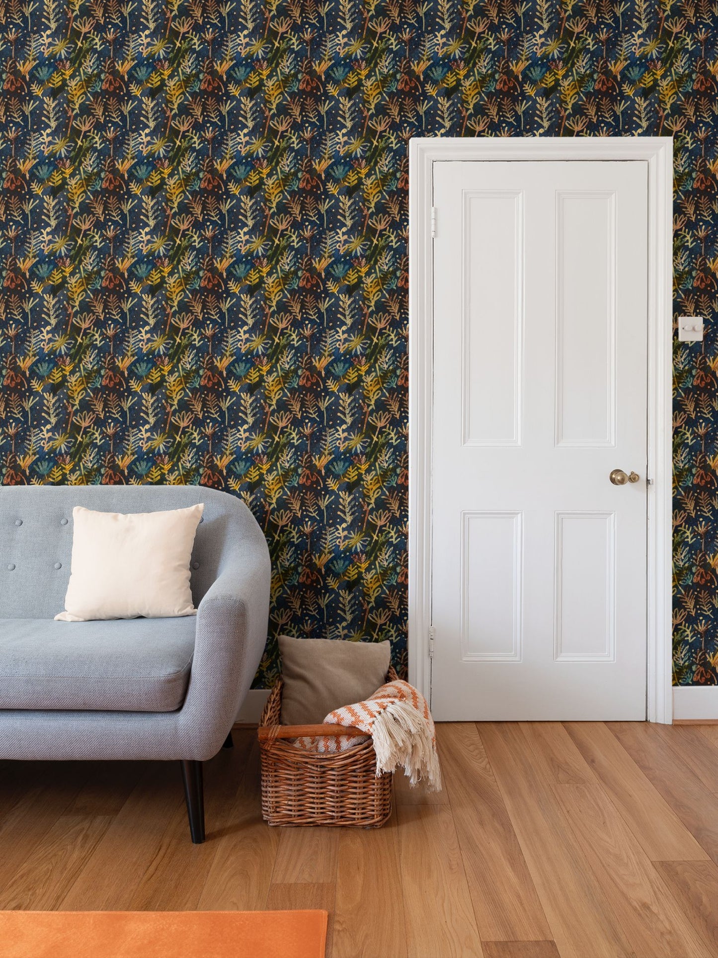 Moonlit leaves Repeat Pattern Wallpaper