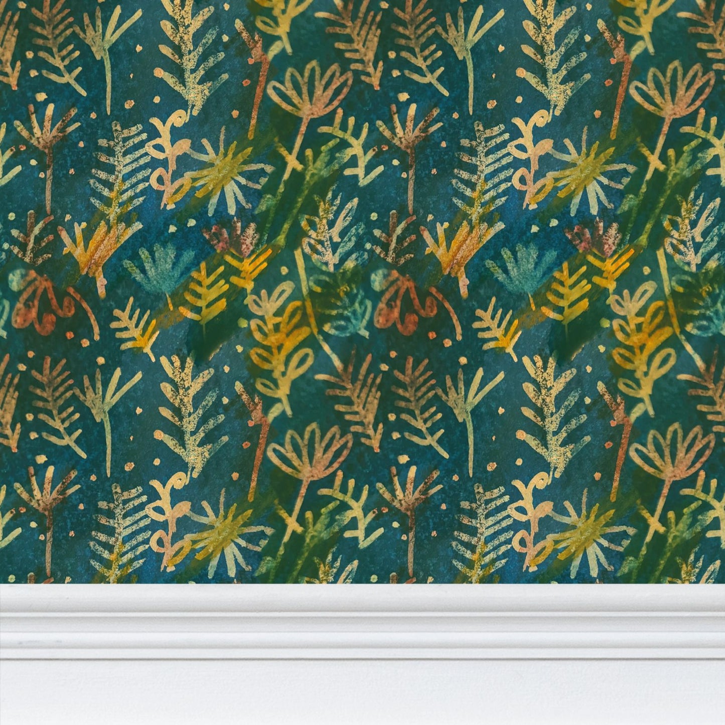 Sunlight leaves Repeat Pattern Wallpaper