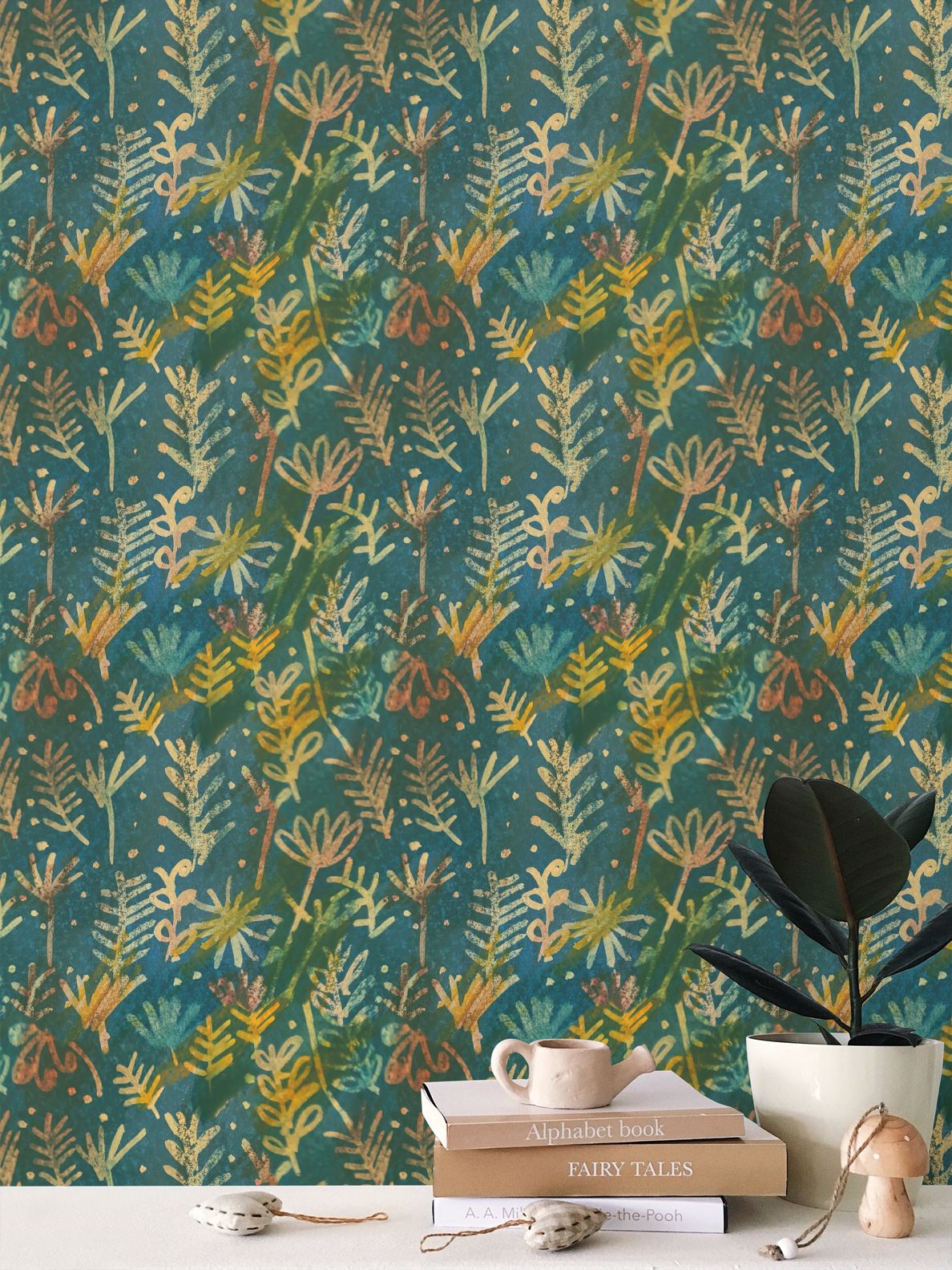 Sunlight leaves Repeat Pattern Wallpaper