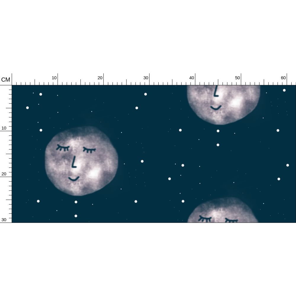 Calm moon and stars Repeat Pattern Wallpaper