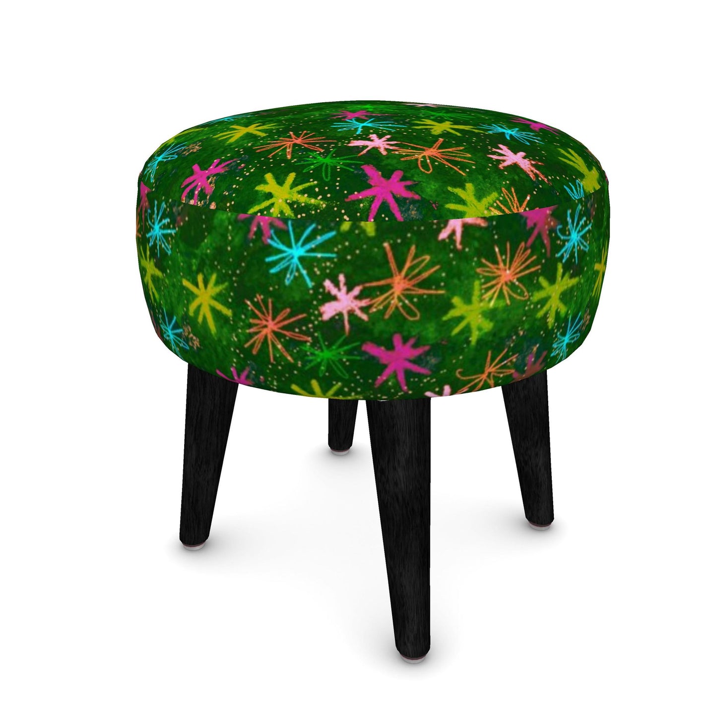 Green Starry Footstool (Round, Square, Hexagonal)