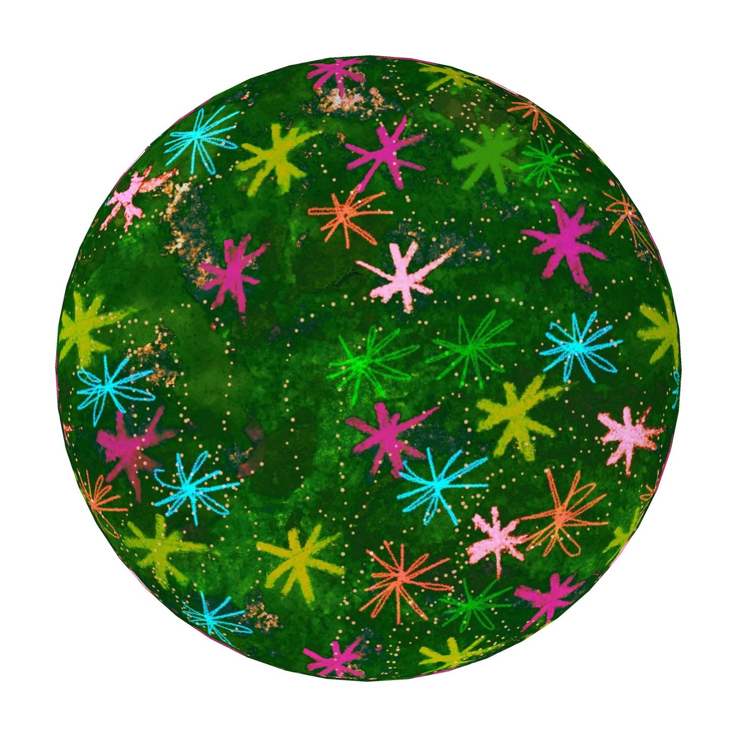 Green Starry Footstool (Round, Square, Hexagonal)