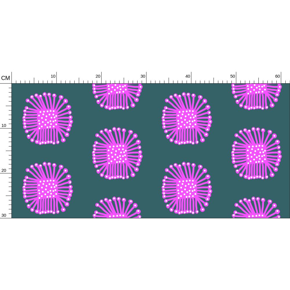 Square Flower Repeat Pattern Wallpaper