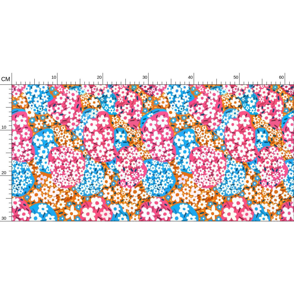 Flower Clouds Repeat Pattern Wallpaper