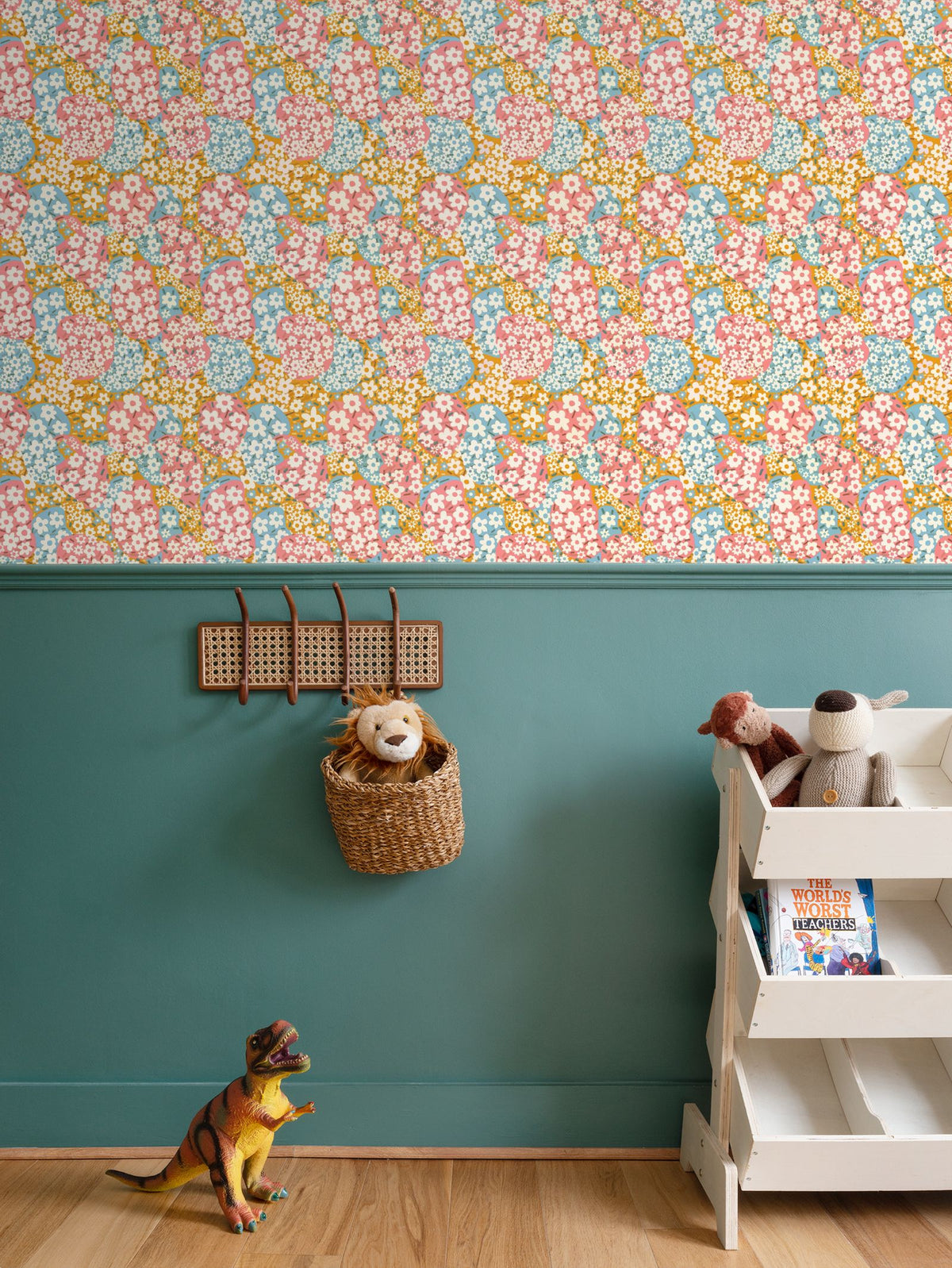 Flower Clouds Repeat Pattern Wallpaper