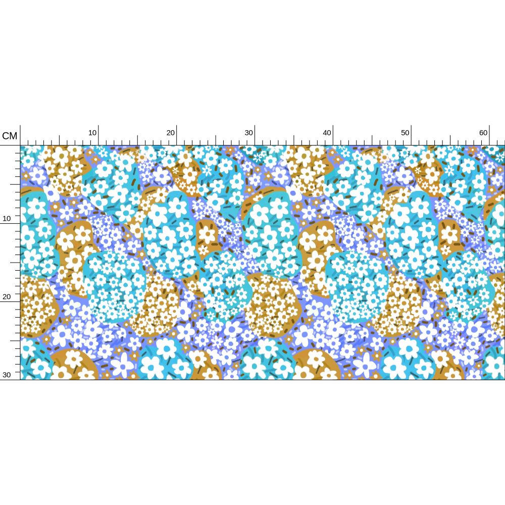 Flower Clouds Repeat Pattern Wallpaper