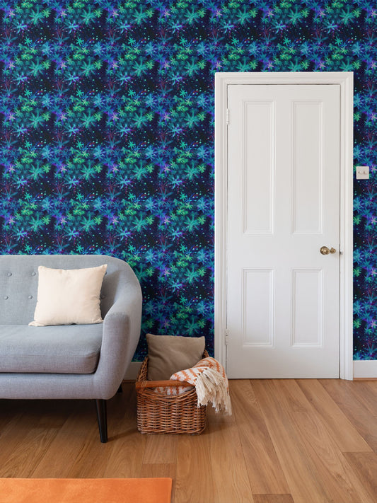 Moonlit Stars Repeat Pattern Wallpaper