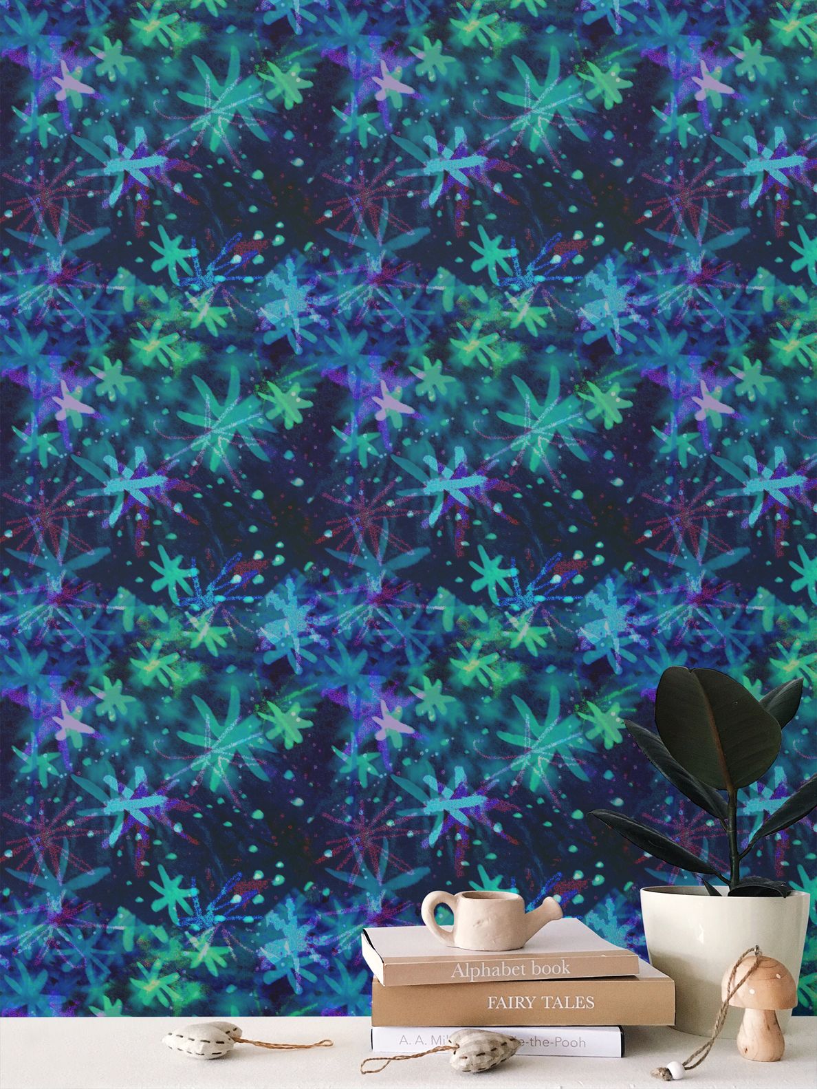 Moonlit Stars Repeat Pattern Wallpaper