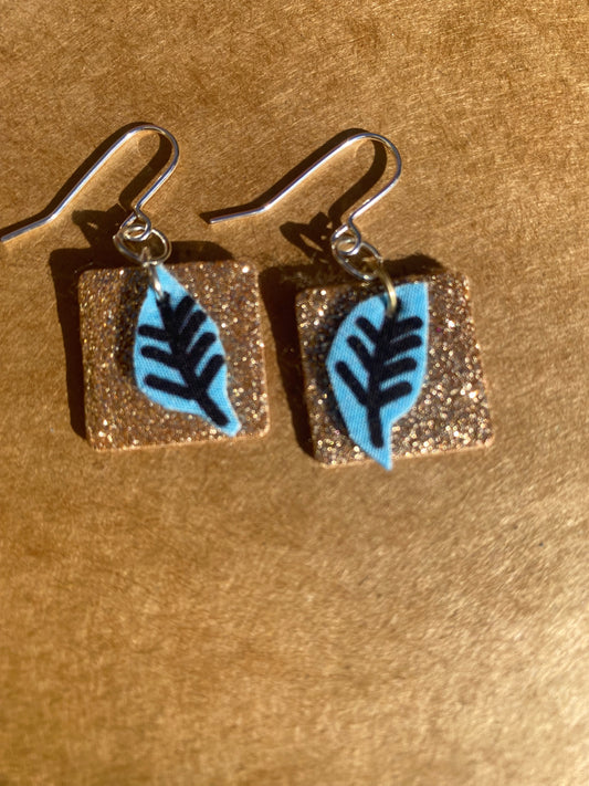 Tree tile earrings