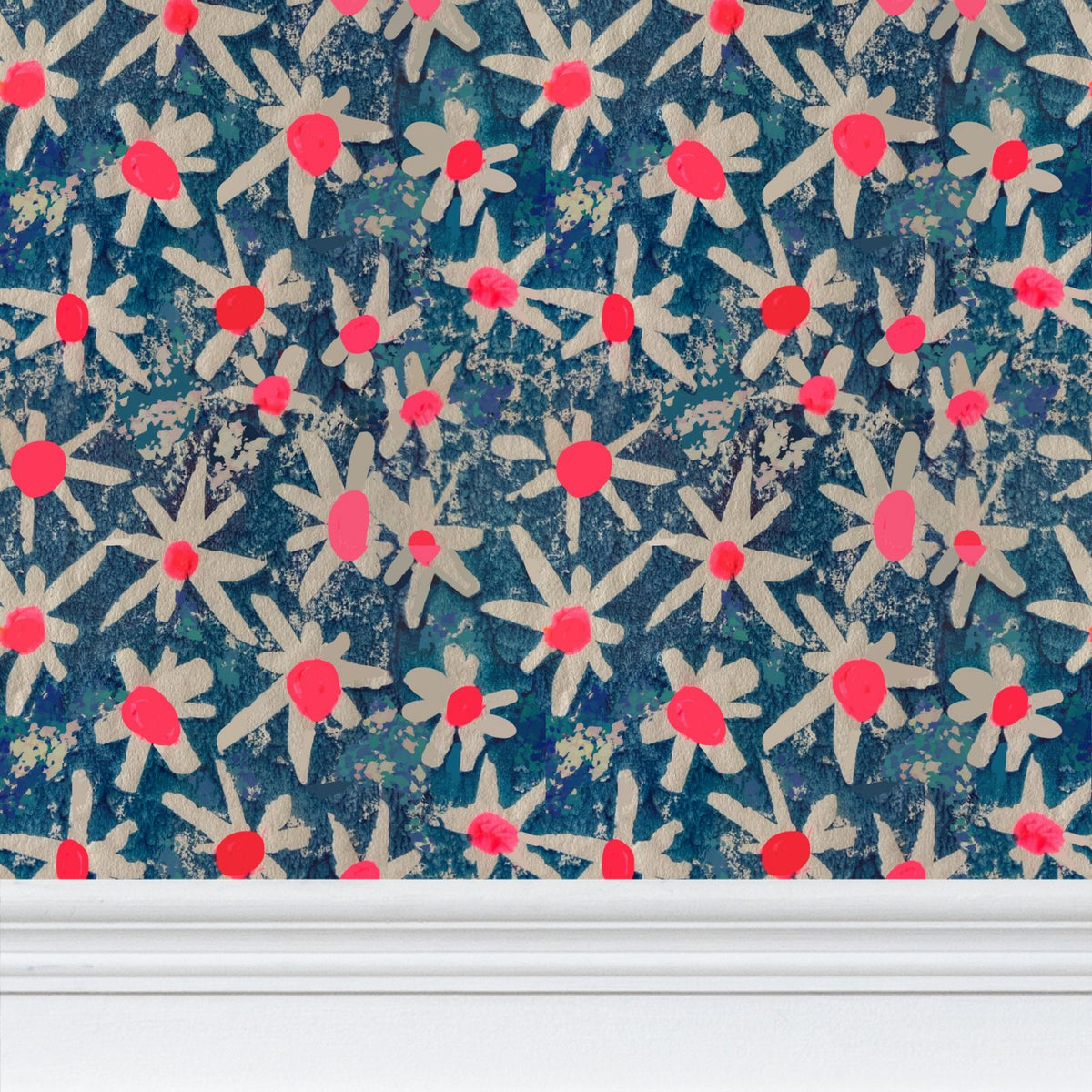 Squiggle Star Repeat Pattern Wallpaper
